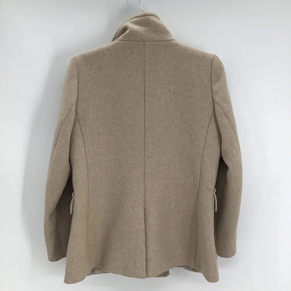 Ann Taylor Wool Blend Pea Coat Career Winter Creme/Tan Size Small Petite - Picture 2 of 11